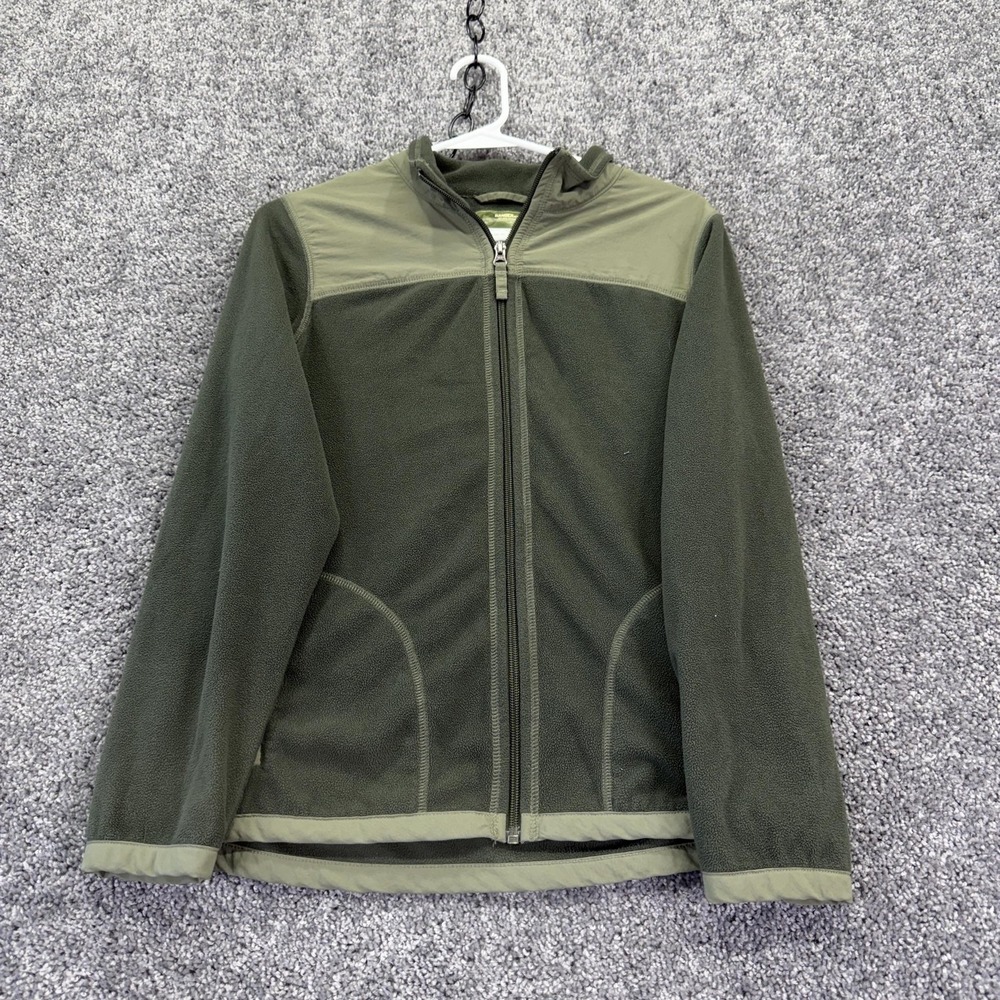 Gander Mountain Jacket Boys L Green Fleece Full Zip Outdoor Hiking Hunting